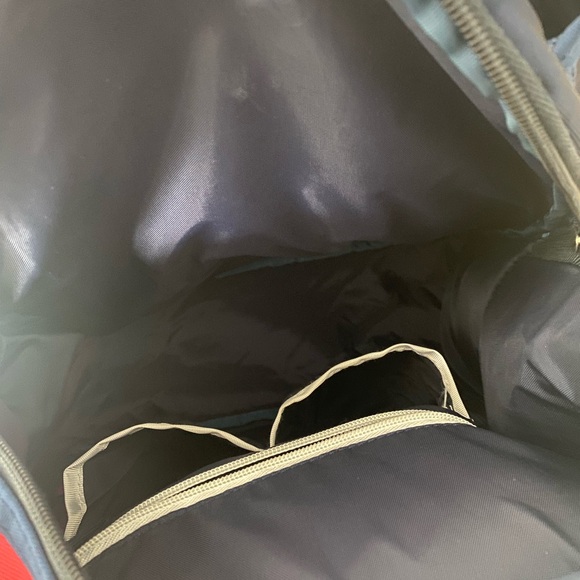 Sporty Red and Blue Striped Tennis Backpack - Picture 3 of 4